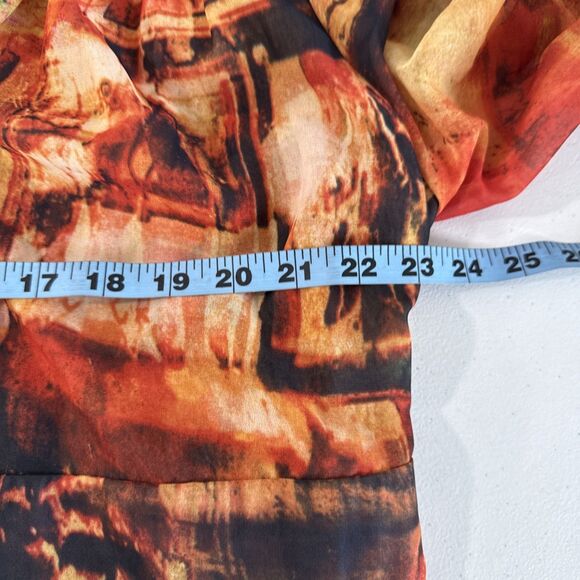 Latiste Maxi Dress Womens 3X Sheer Multicolor V Neck Vacation Formal - Picture 9 of 14